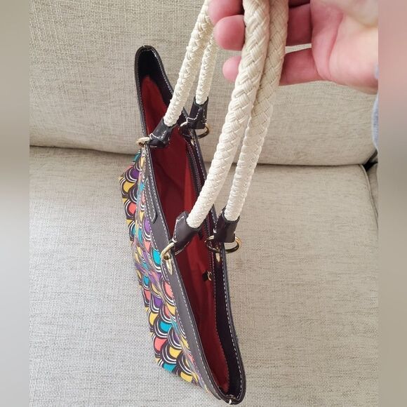 Milly Canvas Large Tote With Patent Leather Accent - Picture 7 of 13